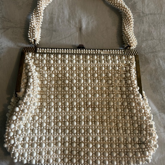 Vintage white beaded purse - Picture 5 of 7
